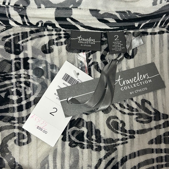 Chico's Traveller's Collection Harper Duster Jacket Paisley Full Button Front - Picture 11 of 15